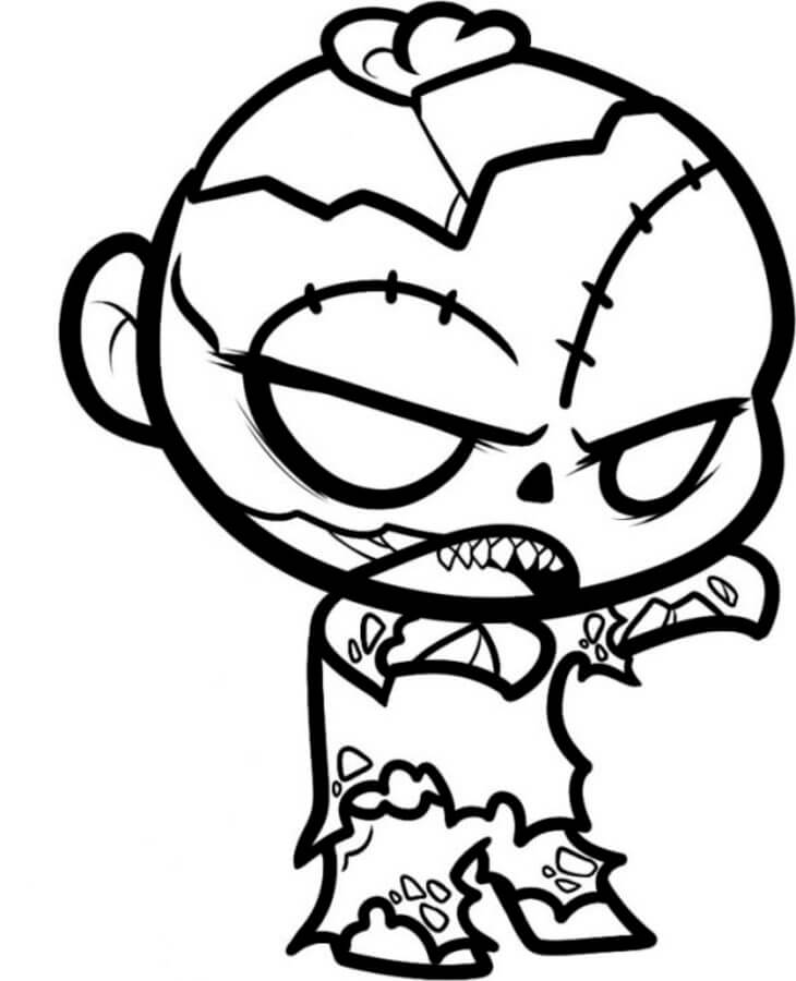 Målarbild Chibi Zombie