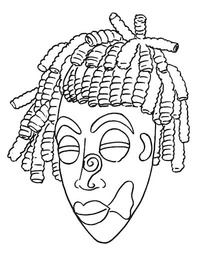 Målarbild Afrikansk Mask