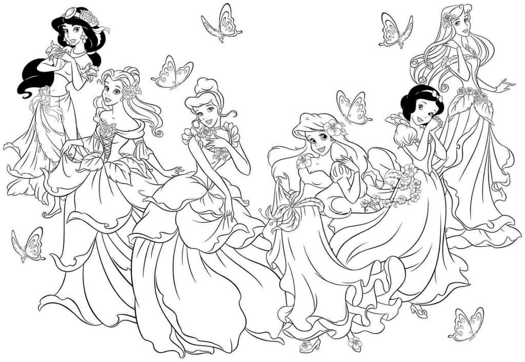 Målarbild Alla Disneyprinsessor