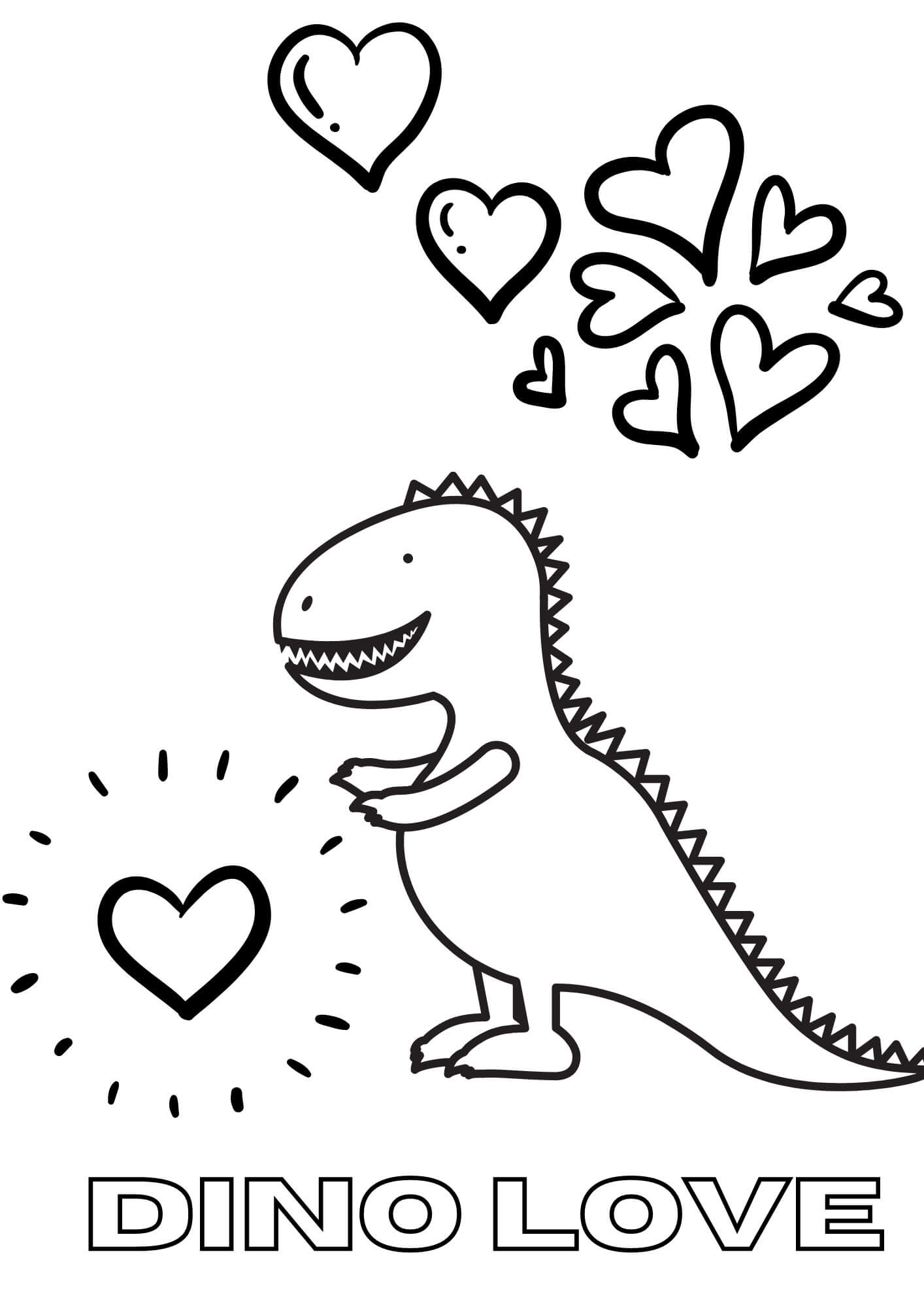 Målarbild Alla Hjärtans Dinosaurie