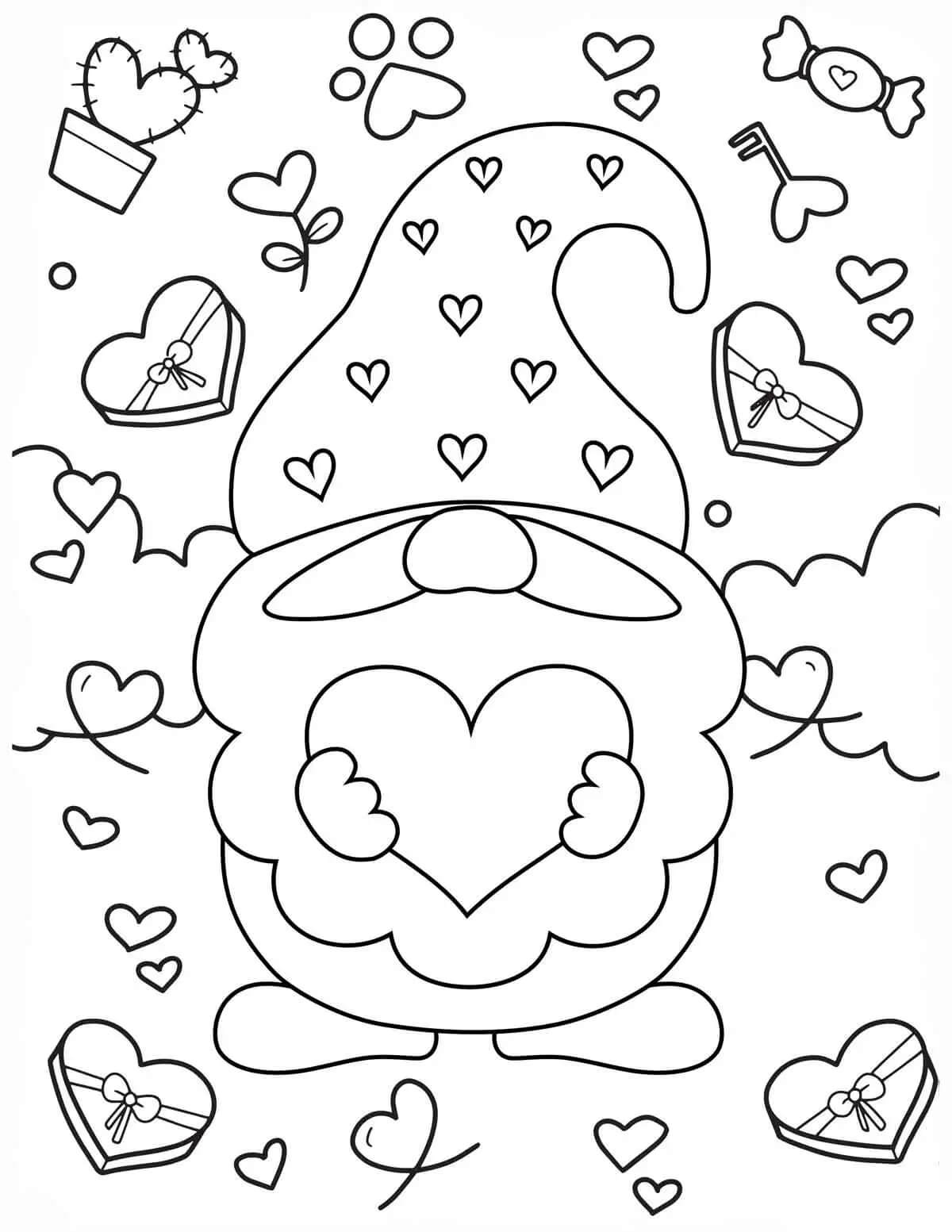 Målarbild Alla Hjärtans Gnome