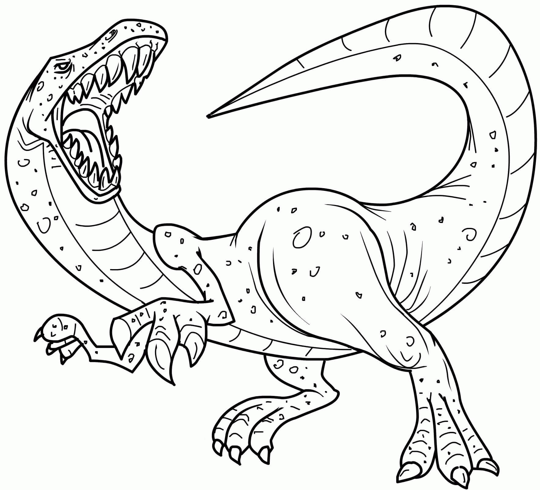 Målarbild Arg Dinosaurie