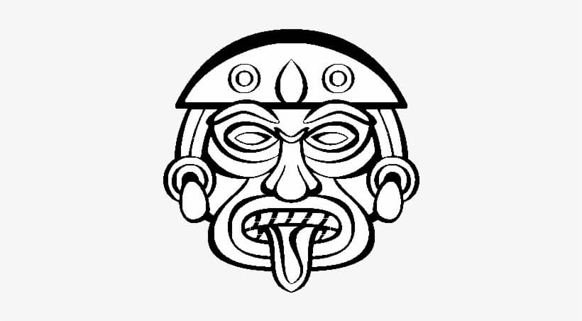 Målarbild Aztekisk Mask