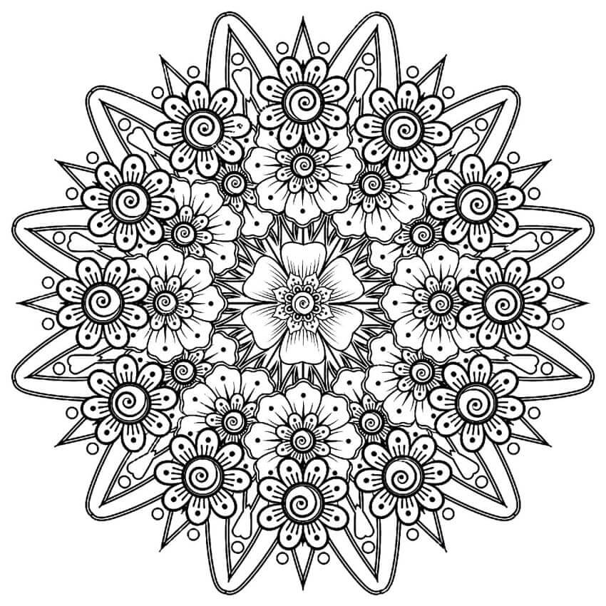 Målarbild Blom Mandala