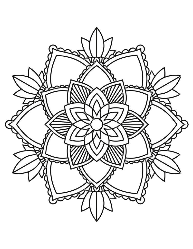 Målarbild Blommig Mandala