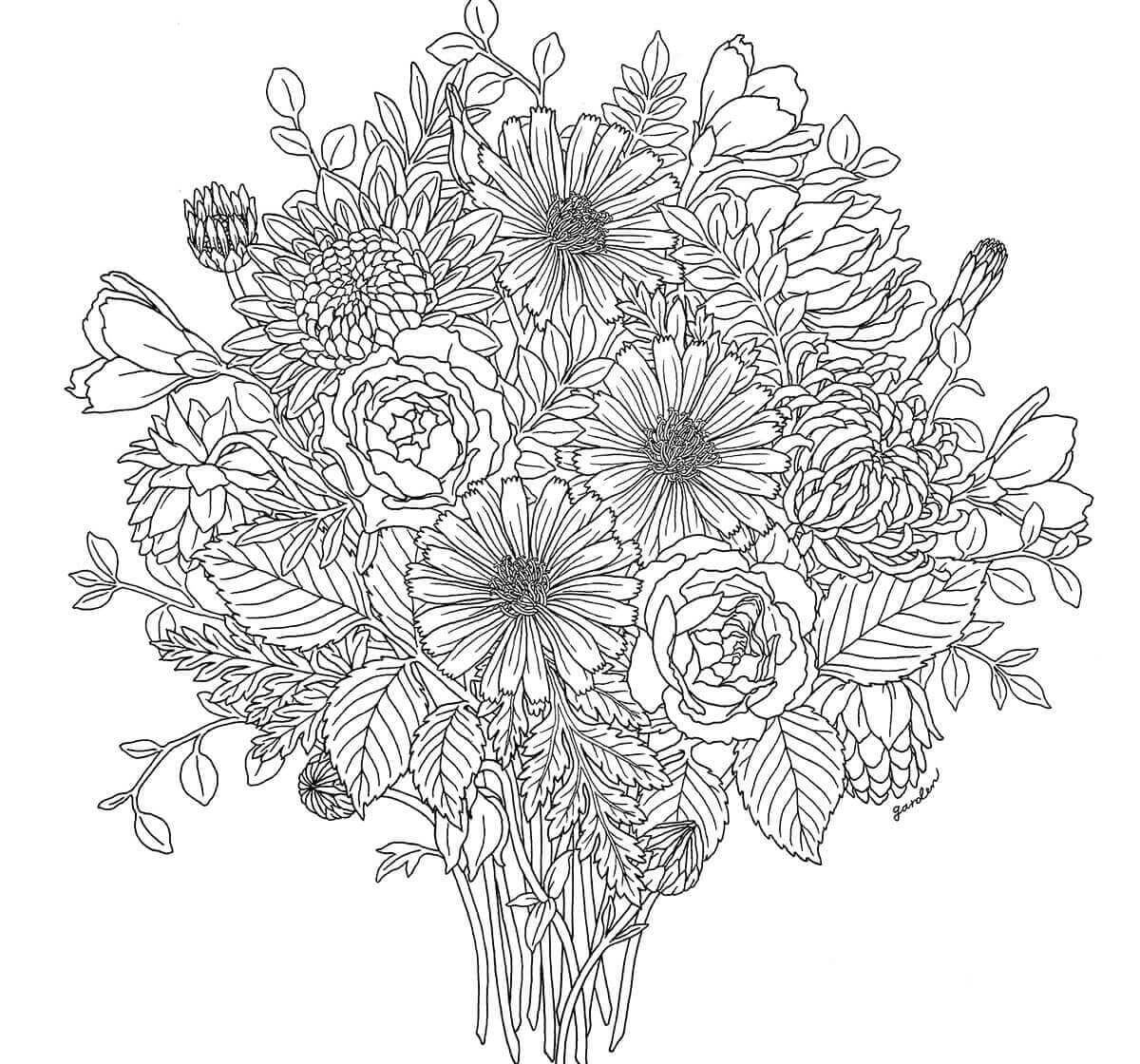 Målarbild Blommig Mandala