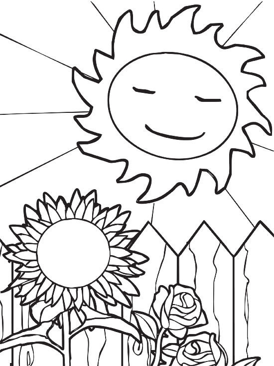 Målarbild Blommor och Sol