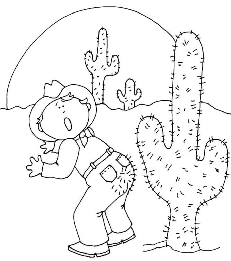 Målarbild Cowboy och Kaktus