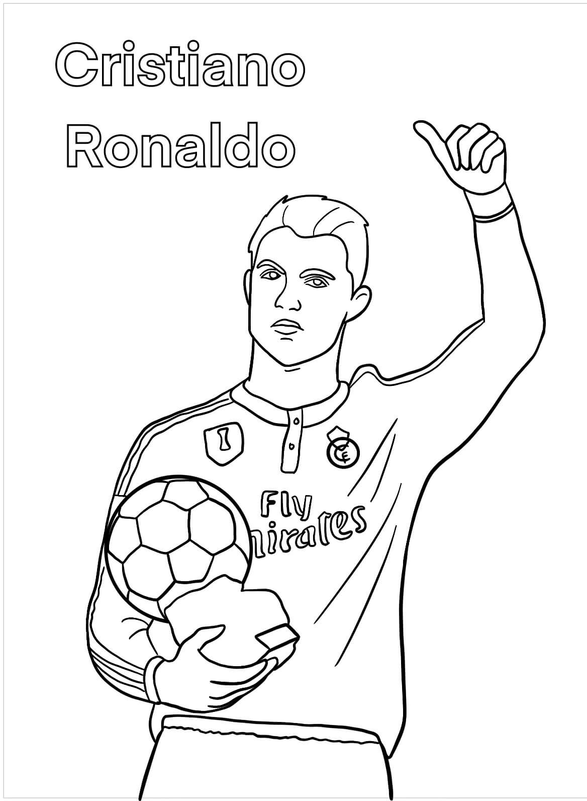 Målarbild Cristiano Ronaldo Håller en Boll