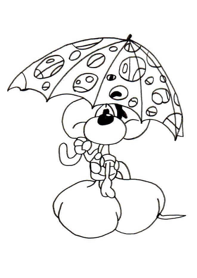 Målarbild Diddl med Paraply