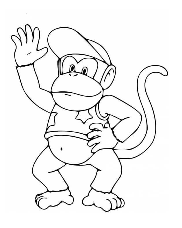 Målarbild Diddy Kong från Super Mario