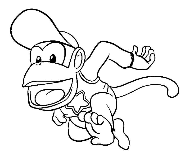 Målarbild Diddy Kong från Super Mario