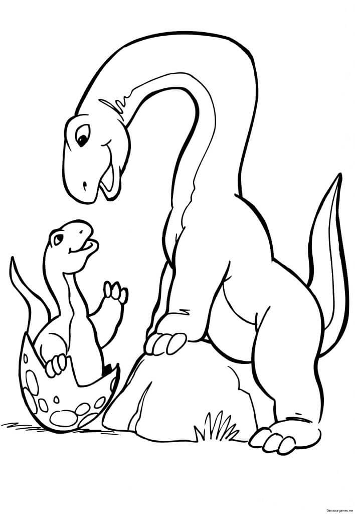 Målarbild Diplodocus Dinosaurier