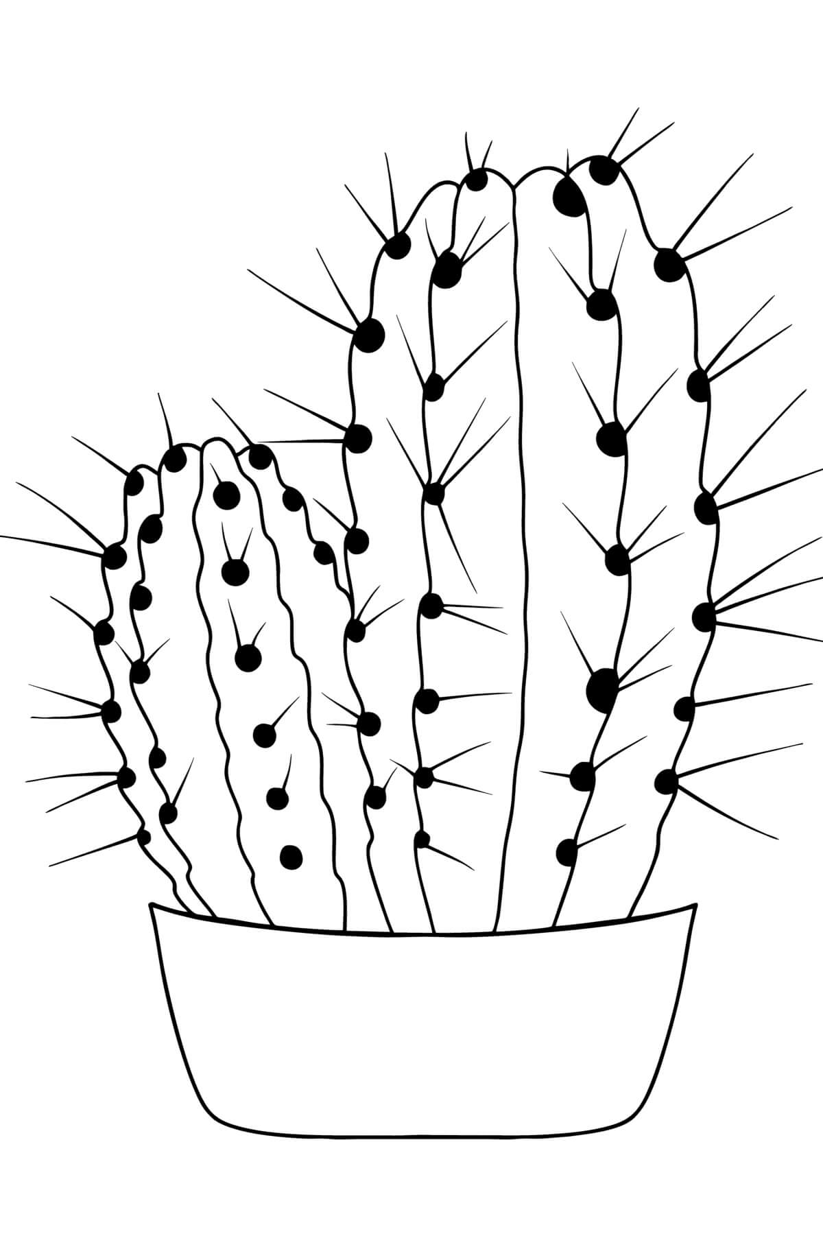 Målarbild En Kaktuskruka