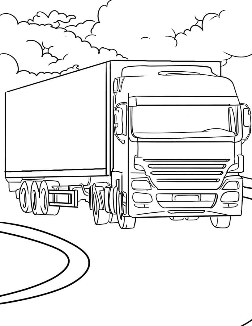 Målarbild En Lastbil