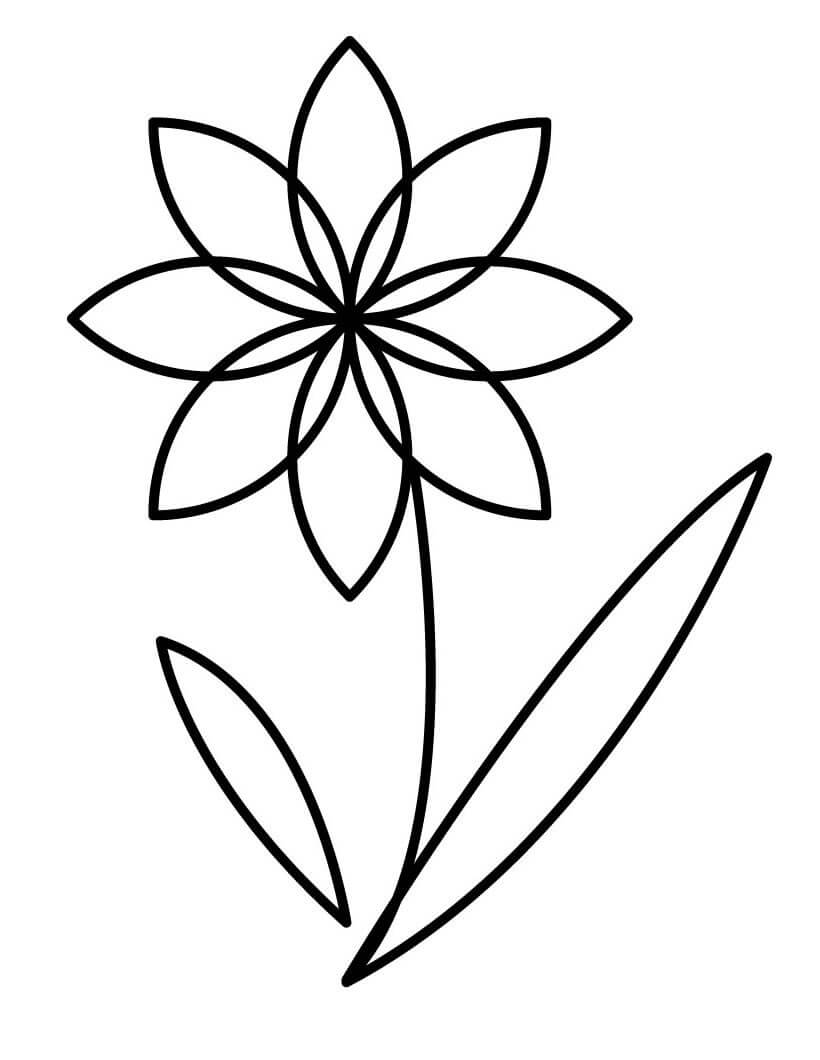Målarbild Enkel Blomma