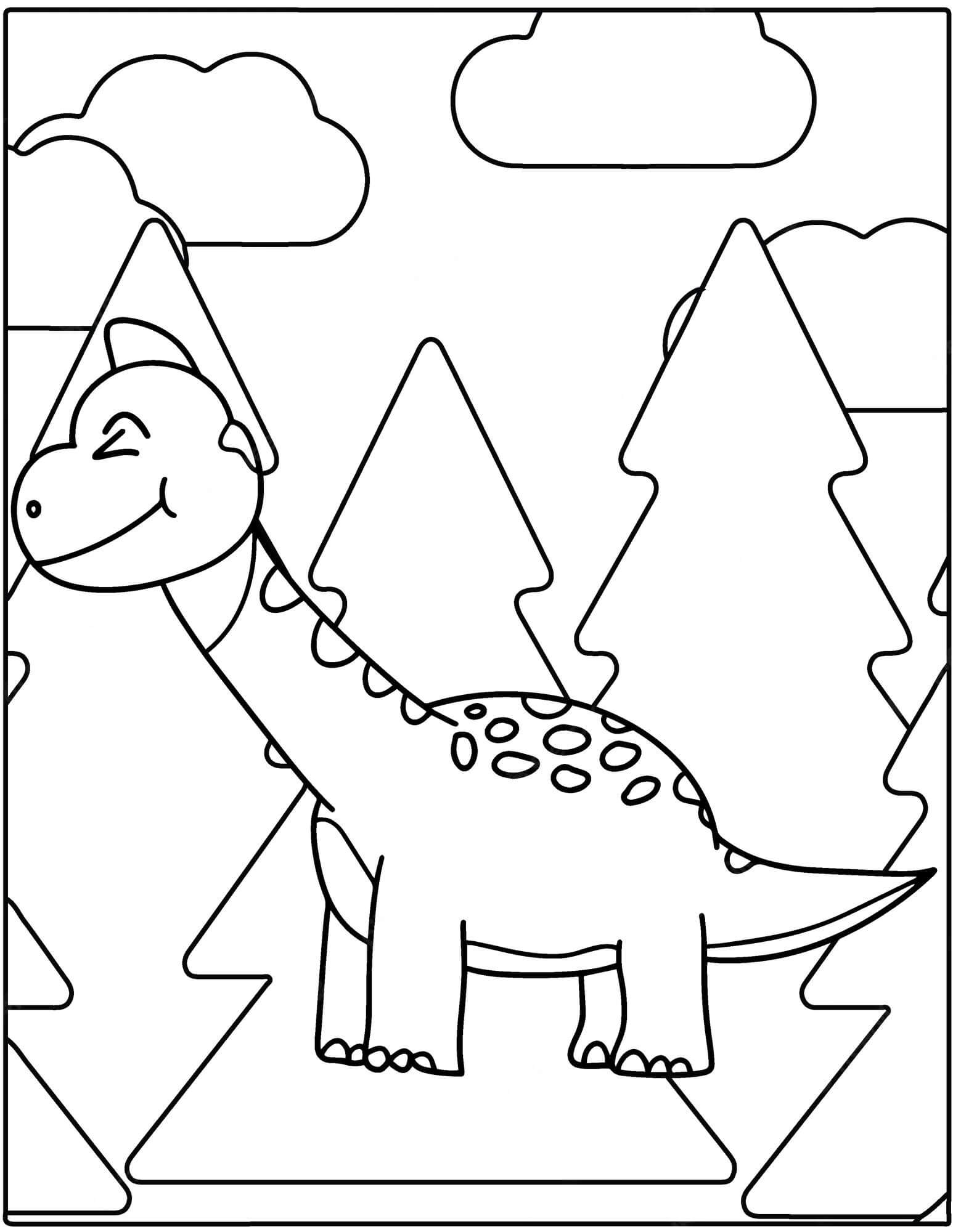 Målarbild Enkel Dinosaurie