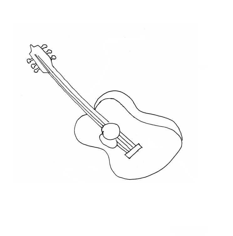 Målarbild Enkel Gitarr