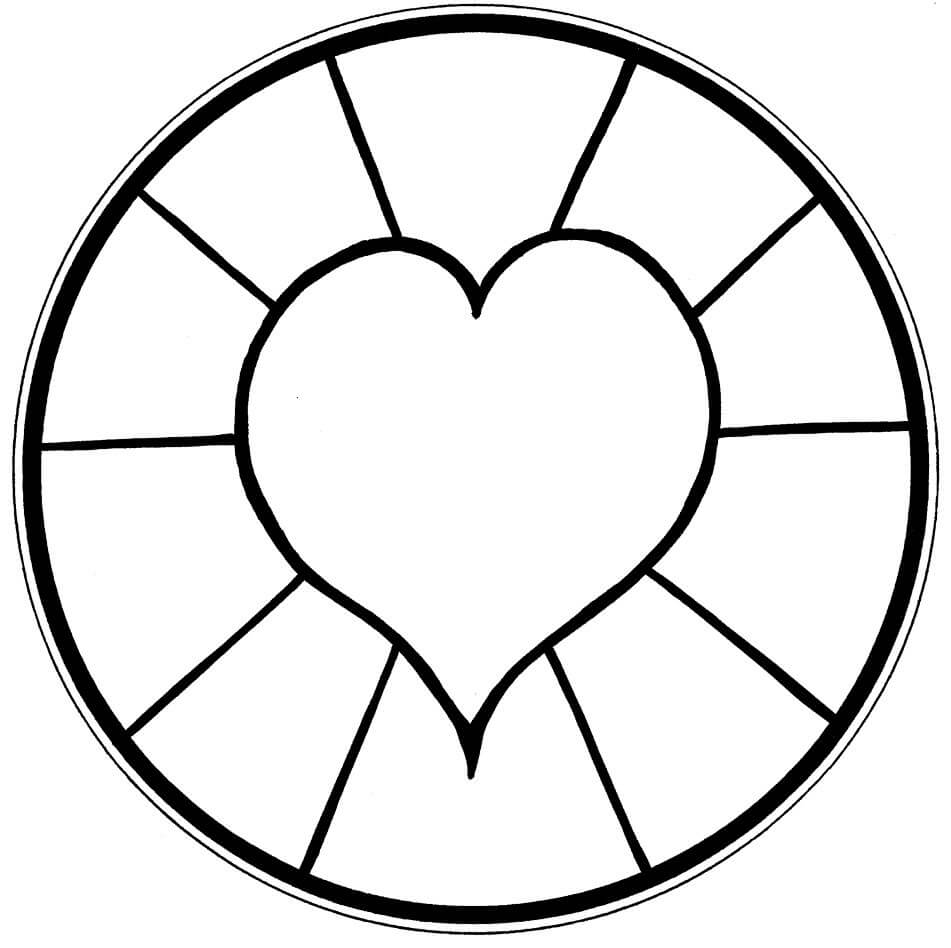 Målarbild Enkel Hjärta Mandala