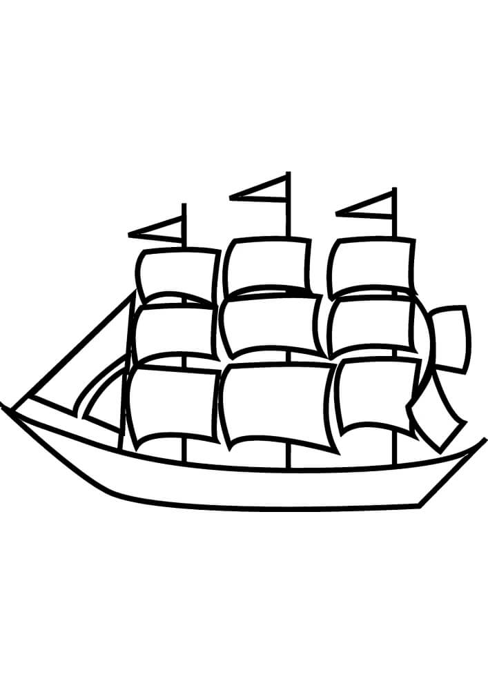 Målarbild Enkelt Skepp