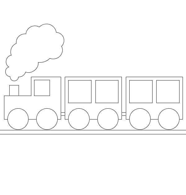 Målarbild Enkelt Tåg