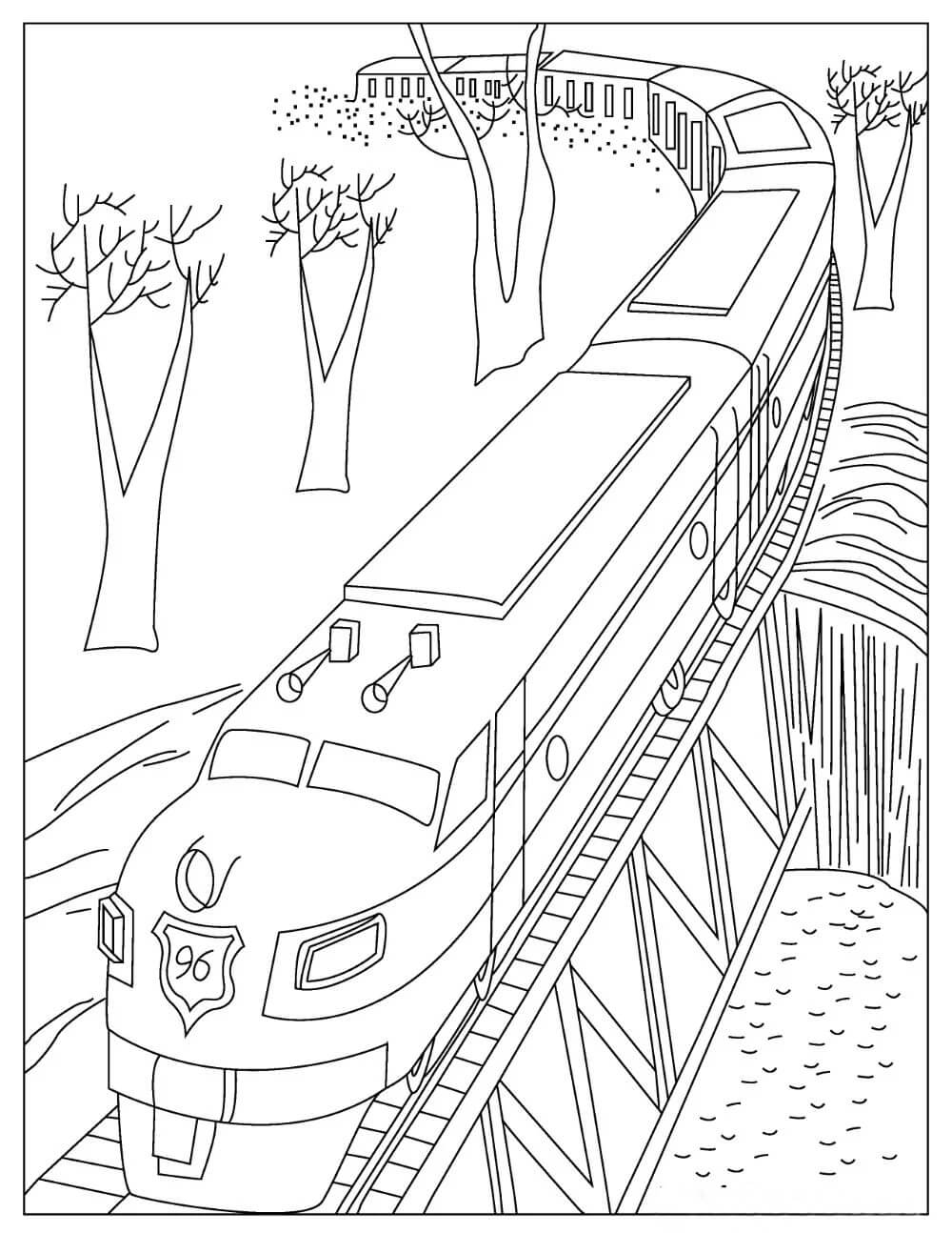 Målarbild Ett Tåg