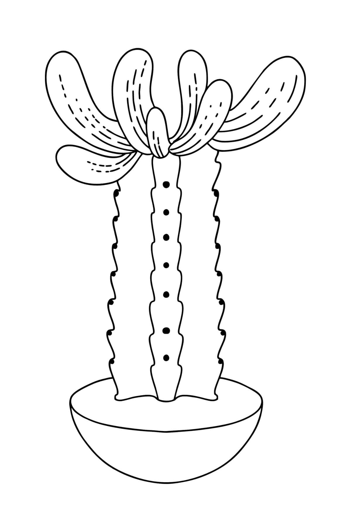 Målarbild Fantastisk Kaktuskruka