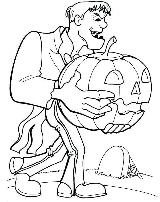 Målarbild Frankenstein med en Pumpa