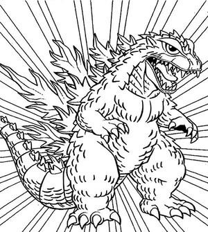 Målarbild Godzilla 13