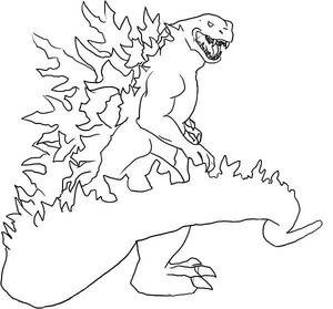 Målarbild Godzilla 18