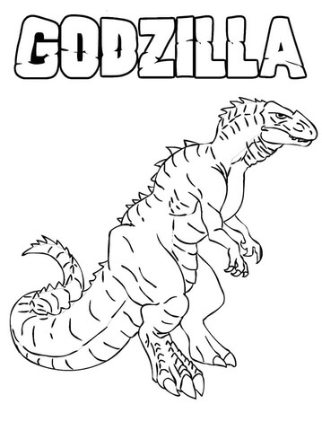 Målarbild Godzilla