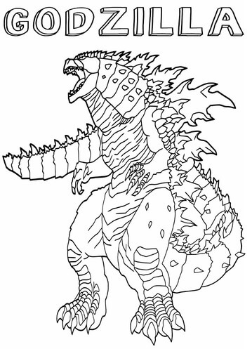 Målarbild Godzilla Vrålar