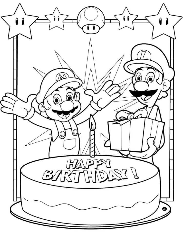 Målarbild Grattis På Födelsedagen Mario