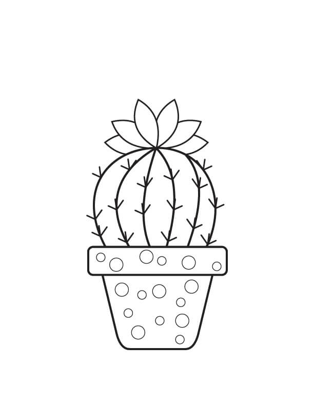 Målarbild Grundläggande Kaktuskruka