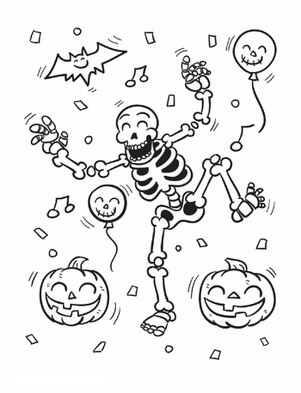 Målarbild Halloween Skelett