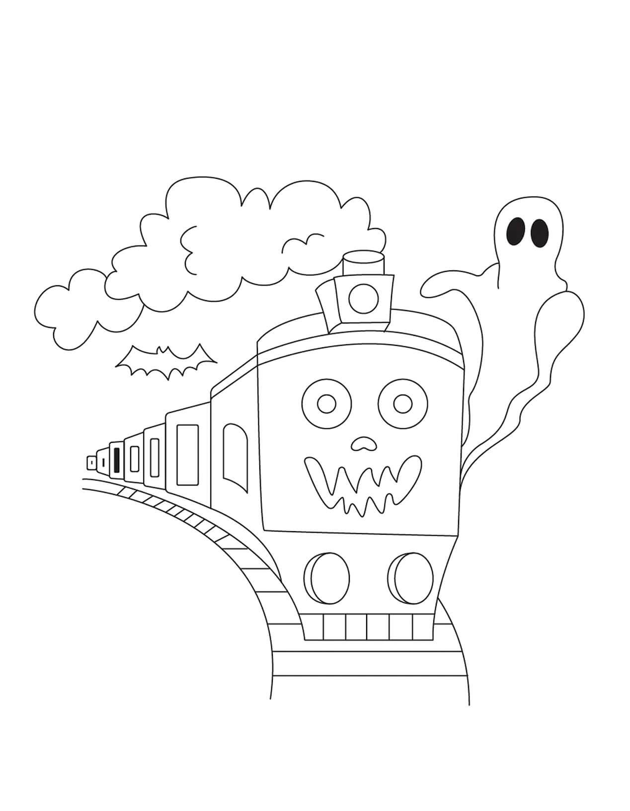 Målarbild Halloween Tåg