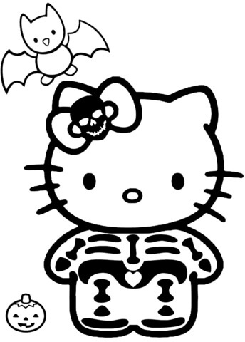 Målarbild Hello Kitty På Halloween