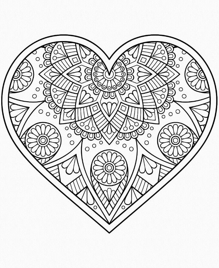 Målarbild Hjärta Mandala 1