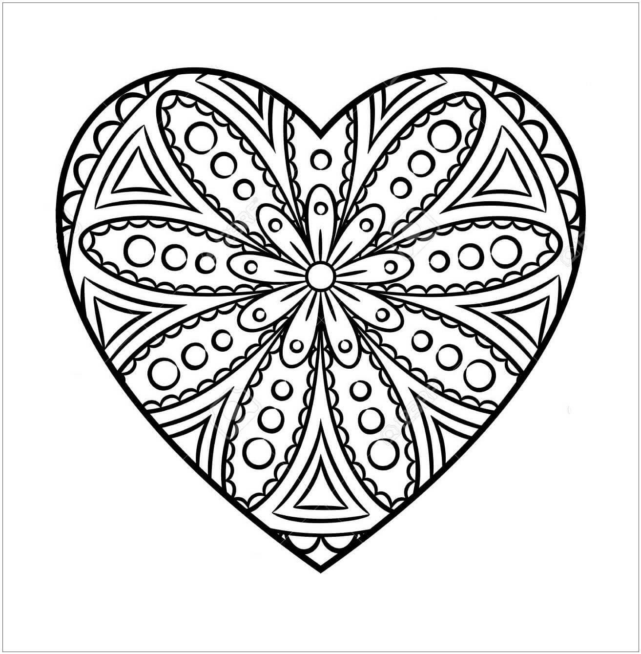 Målarbild Hjärta Mandala 3