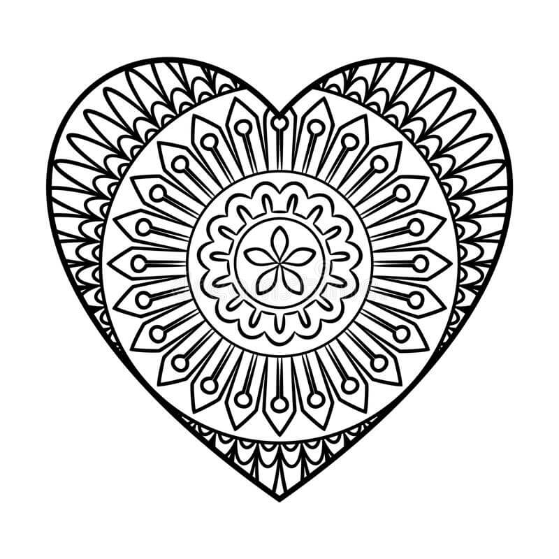 Målarbild Hjärta Mandala 6