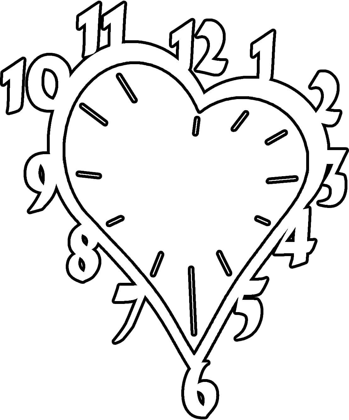 Målarbild Hjärtformad Klocka