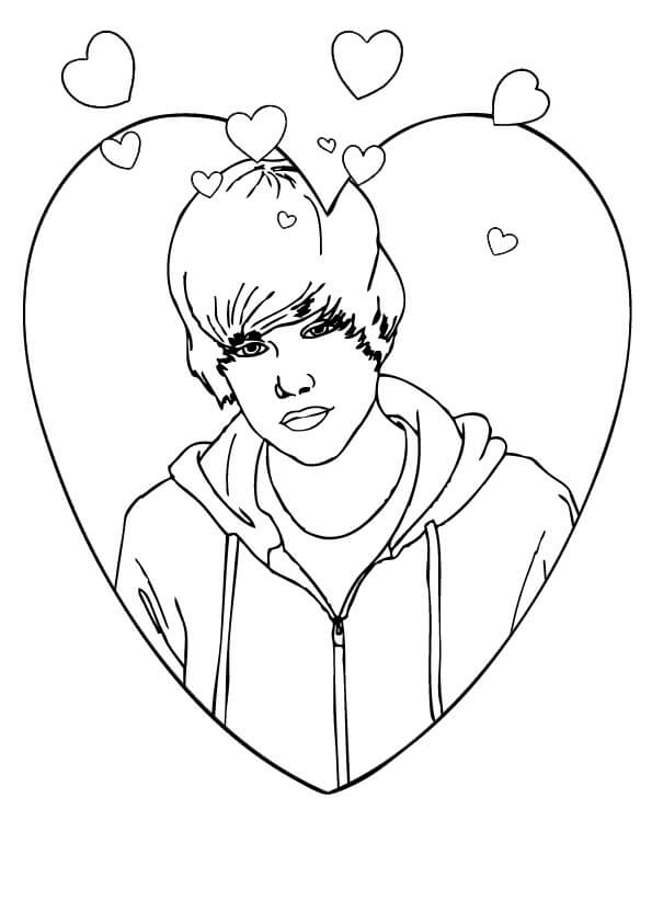 Målarbild Justin Bieber I Hjärtat