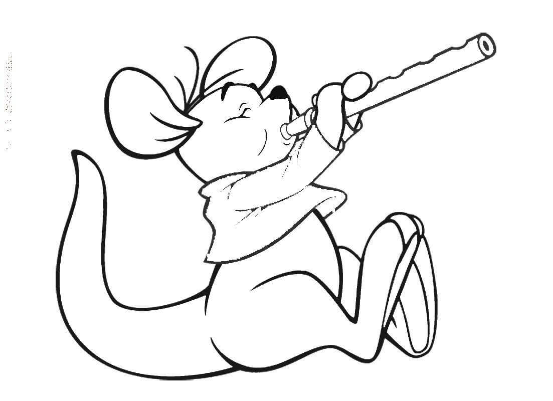 Målarbild Känguru Spelar Flöjt