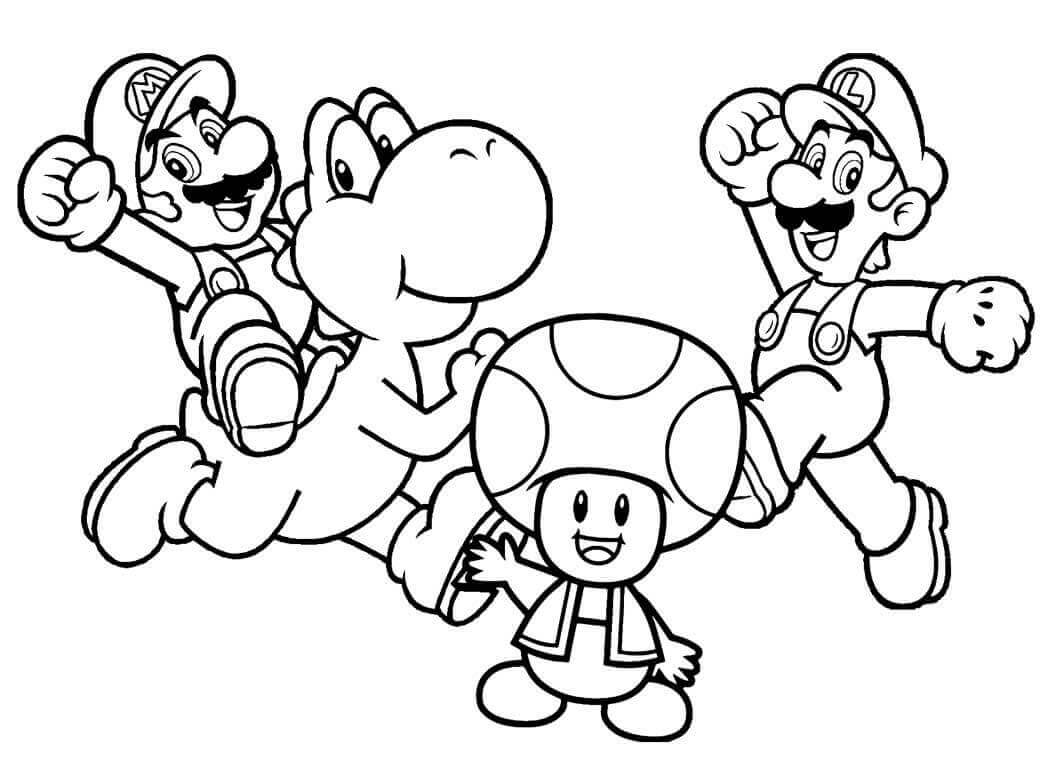 Målarbild Karaktärer från Super Mario