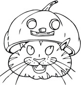 Målarbild Katt med Pumpahatt