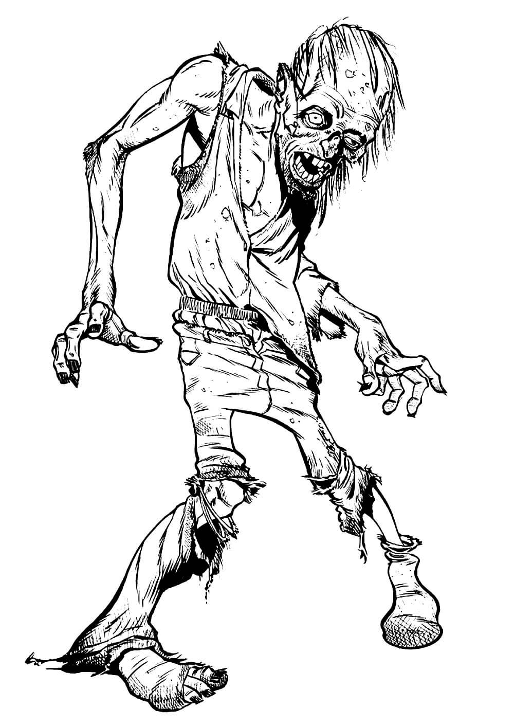 Målarbild Läskig Zombie