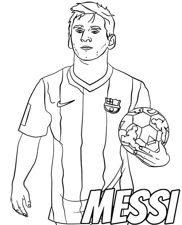 Målarbild Lionel Messi med En Boll