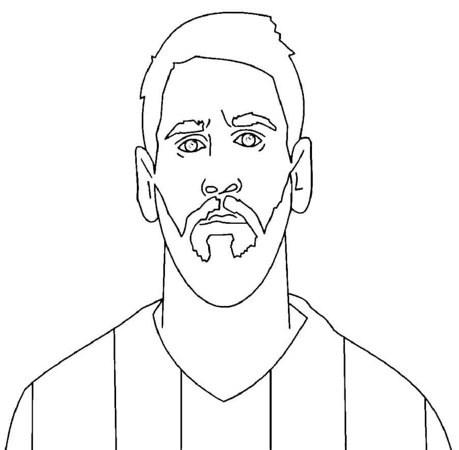 Målarbild Lionel Messis Ansikte