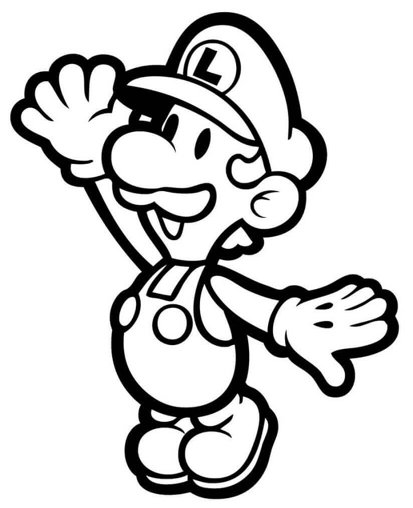Målarbild Luigi från Super Mario