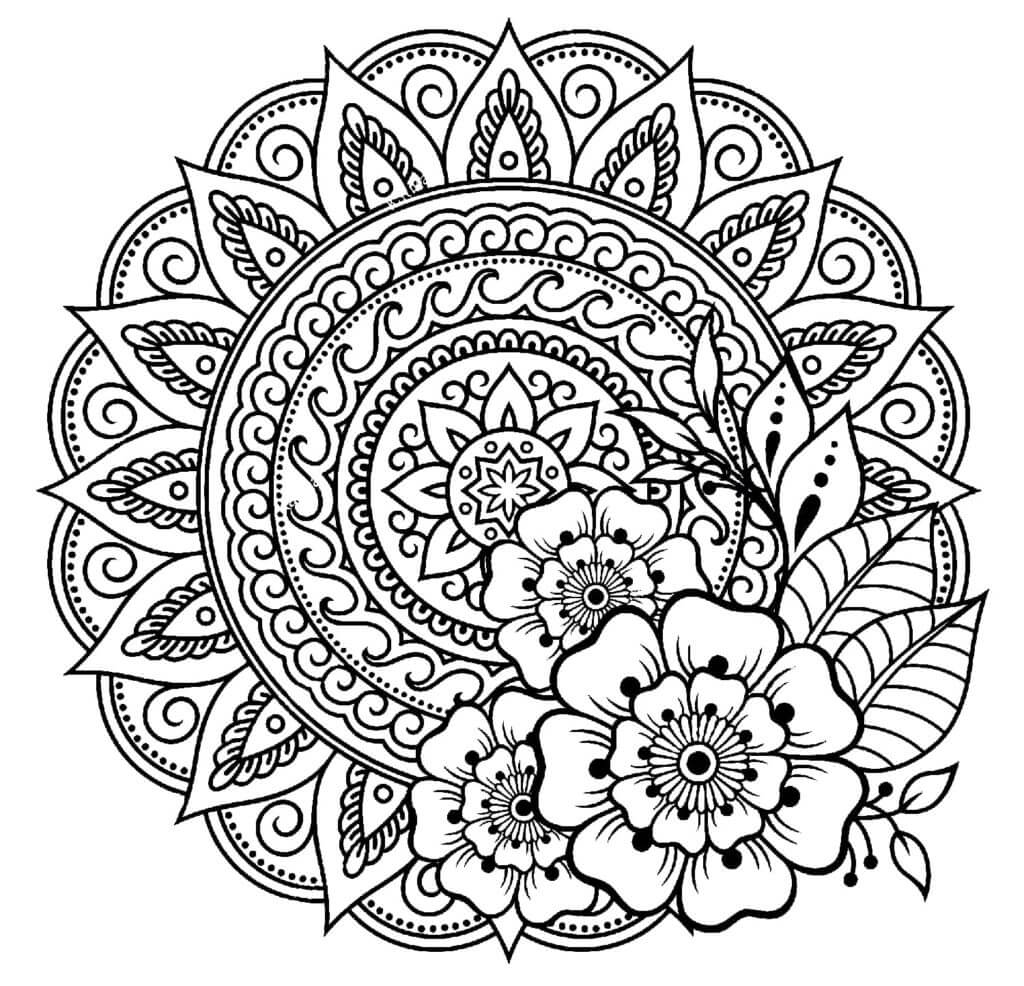 Målarbild Mandala Blommor